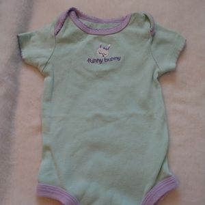 First moments newborn infant baby girl mint bunny bodysuit